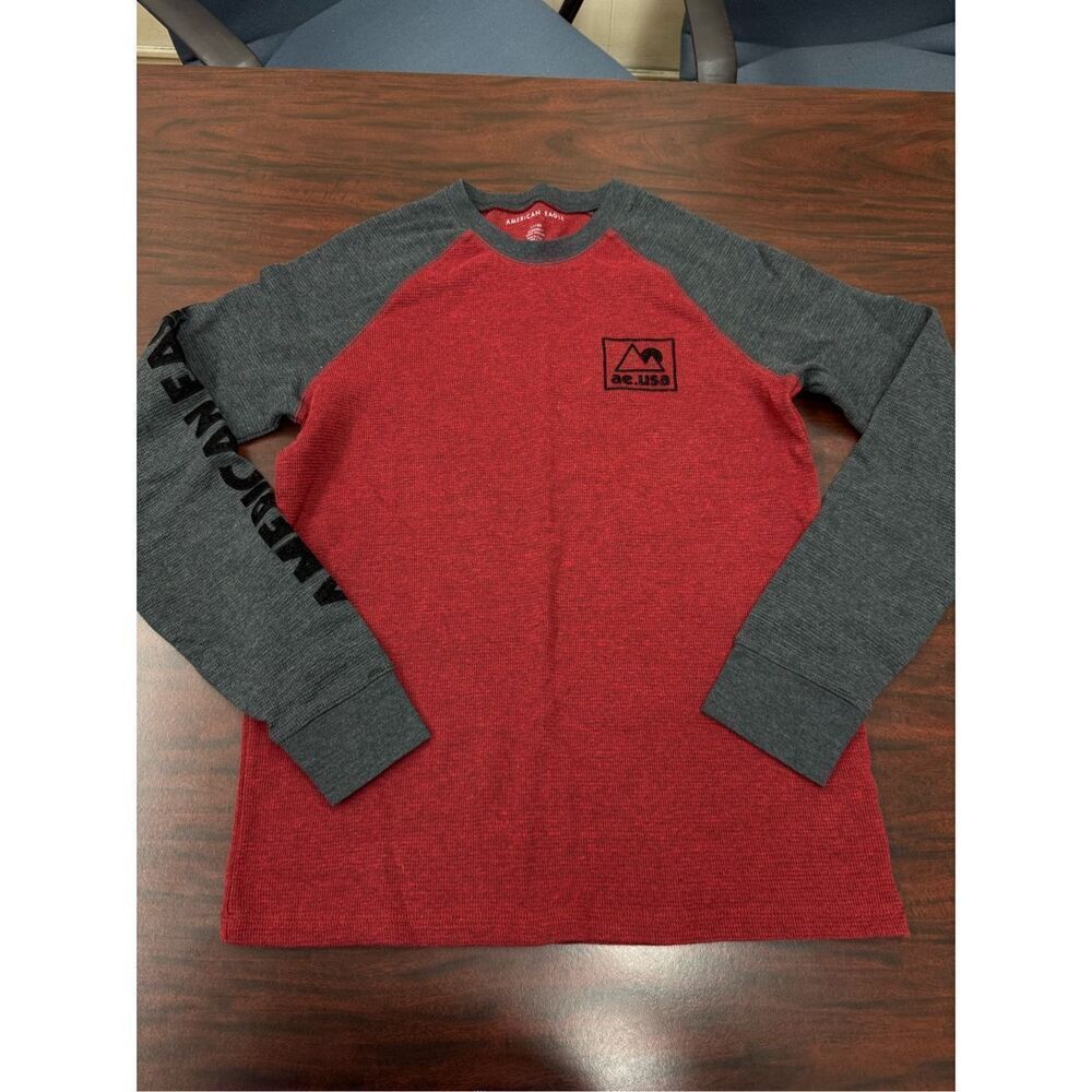 American Eagle Men’s Standard Fit Waffle Weave Long Sleeve Tee Size Small